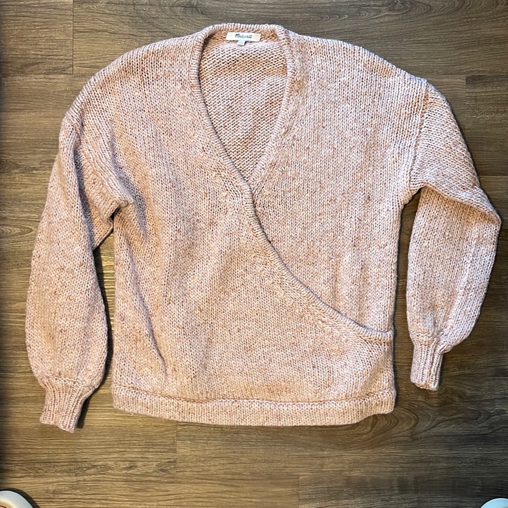 Madewell Pink Wrap Sweater